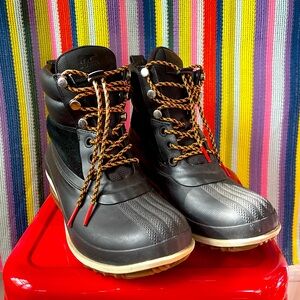 GUC winter snow boots size 9.5 Sorel Slimpack Hiker black leather weather rain